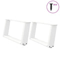 vidaXL Nogi do stolika kawowego w kształcie litery U 2 szt. Białe 60x(30-31) cm Stal