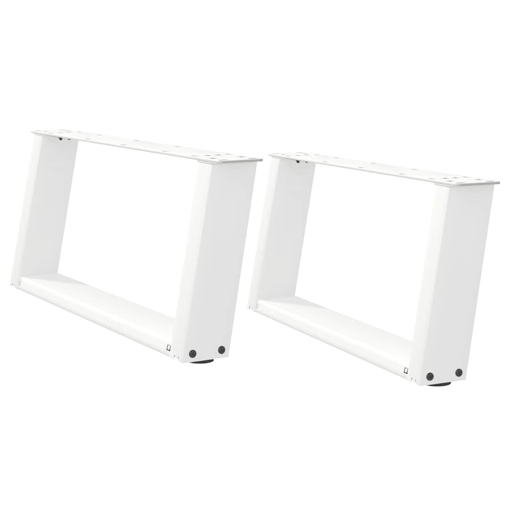 vidaXL Nogi do stolika kawowego w kształcie litery U 2 szt. Białe 60x(30-31) cm Stal