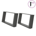 vidaXL Nogi do stolika kawowego w kształcie litery U 2 szt. Antracyt 60x(30-31) cm Stal
