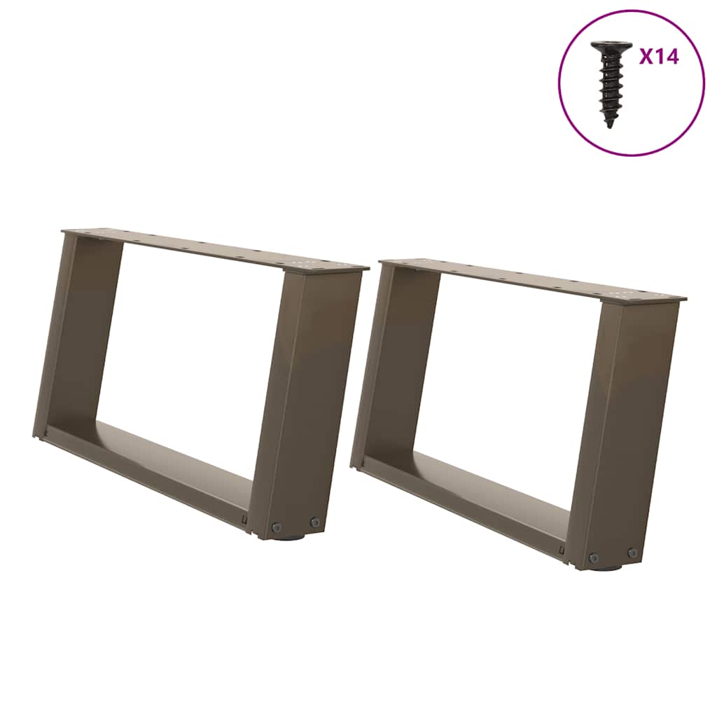 vidaXL Nogi do stolika kawowego w kształcie litery U 2 szt. Naturalna stal 60x(30-31) cm Stal
