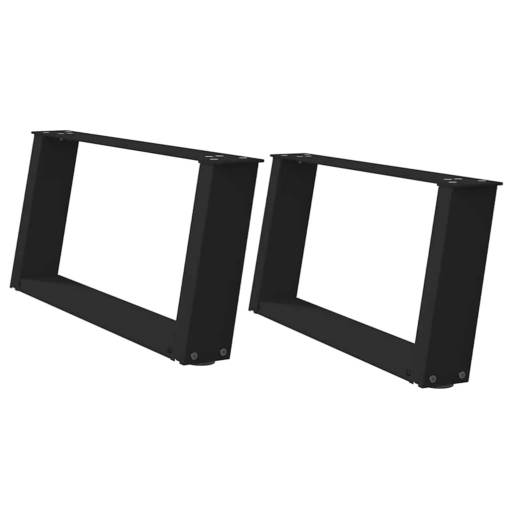 vidaXL Nogi do stolika kawowego w kształcie litery U 2 szt. Czarne 70x(30-31) cm Stal