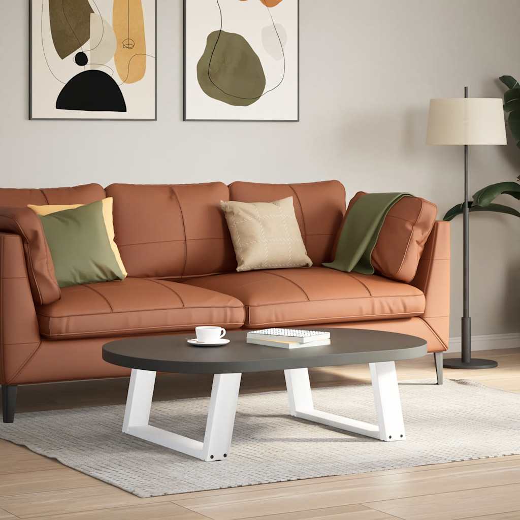 vidaXL Nogi do stolika kawowego w kształcie litery U 2 szt. Białe 70x(30-31) cm Stal