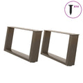 vidaXL Nogi do stolika kawowego w kształcie litery U 2 szt. Naturalna stal 70x(30-31) cm Stal