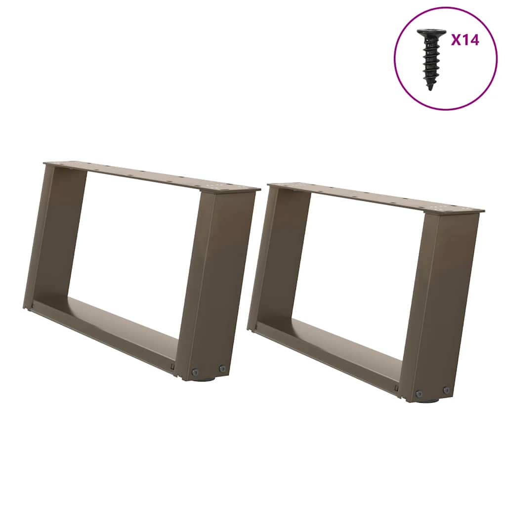 vidaXL Nogi do stolika kawowego w kształcie litery U 2 szt. Naturalna stal 70x(30-31) cm Stal