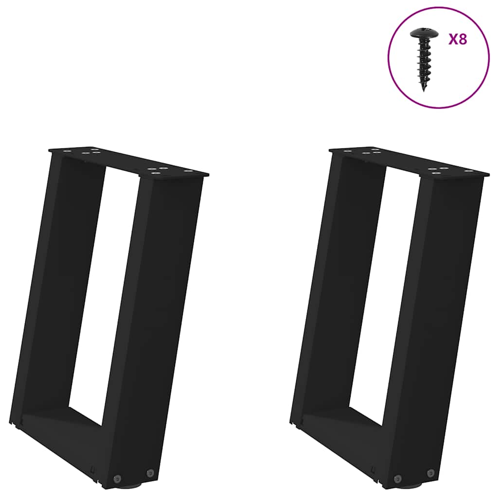 vidaXL Nogi do stolika kawowego w kształcie litery U 2 szt. Czarne 28x(42-43) cm Stal