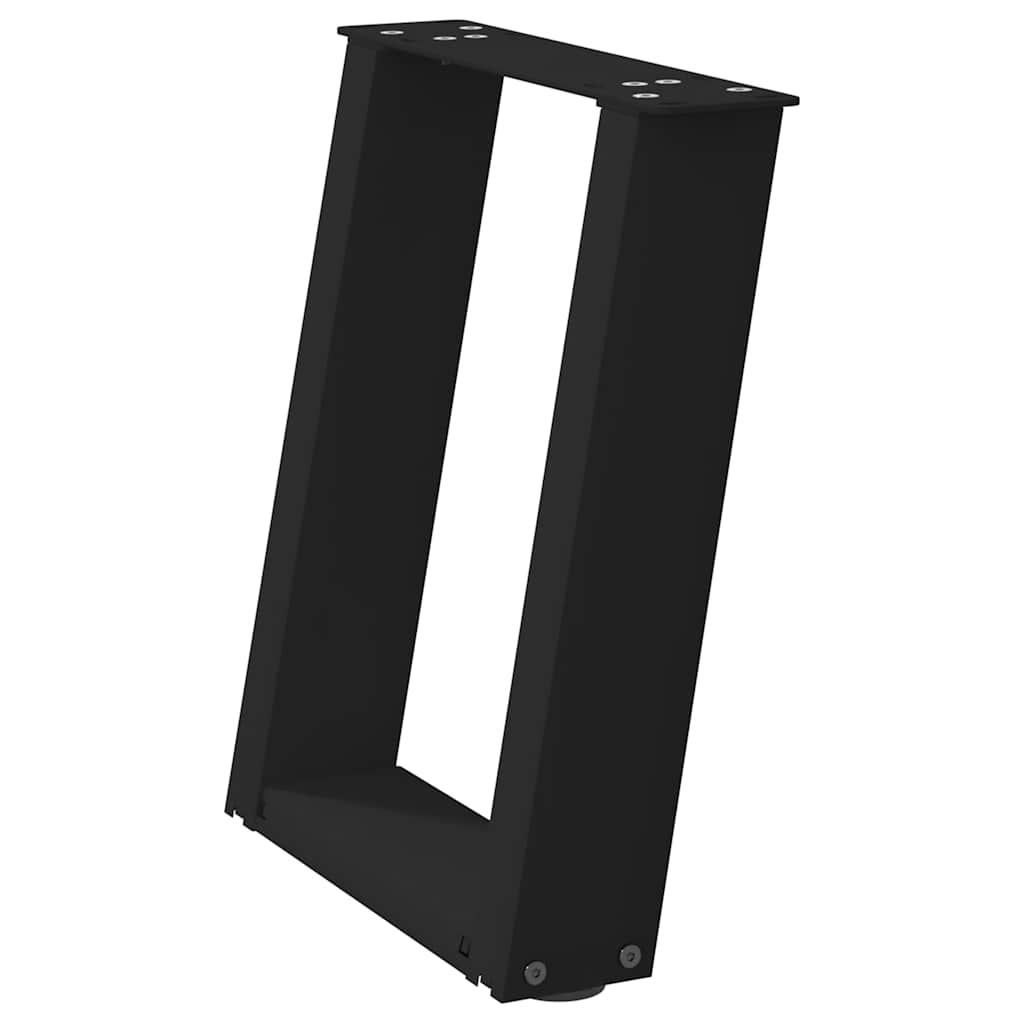 vidaXL Nogi do stolika kawowego w kształcie litery U 2 szt. Czarne 28x(42-43) cm Stal