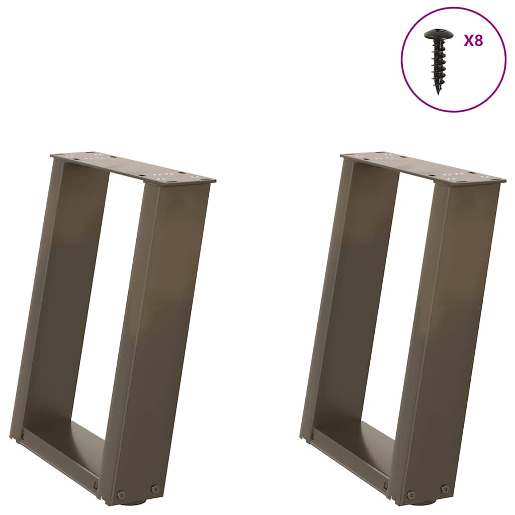 vidaXL Nogi do stolika kawowego w kształcie litery U 2 szt. Naturalna stal 28x(42-43) cm Stal