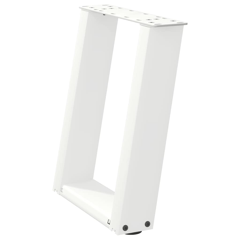 vidaXL Nogi do stolika kawowego w kształcie litery U 2 szt. Białe 38x(42-43) cm Stal