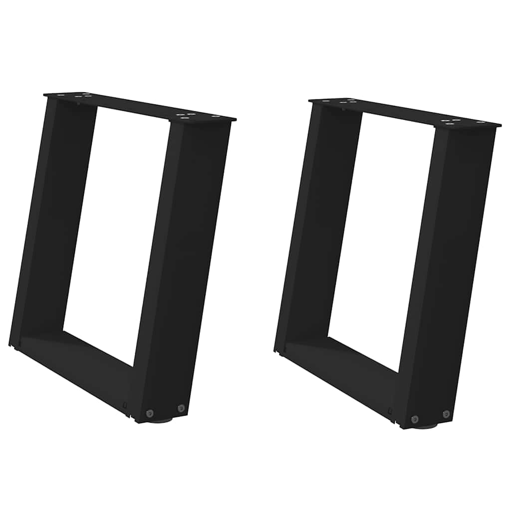 vidaXL Nogi do stolika kawowego w kształcie litery U 2 szt. Czarne 50x(42-43) cm Stal
