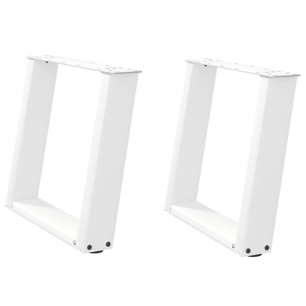 vidaXL Nogi do stolika kawowego w kształcie litery U 2 szt. Białe 50x(42-43) cm Stal