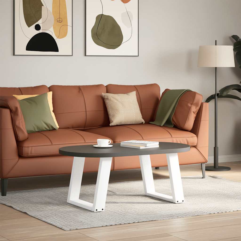 vidaXL Nogi do stolika kawowego w kształcie litery U 2 szt. Białe 50x(42-43) cm Stal