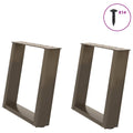 vidaXL Nogi do stolika kawowego w kształcie litery U 2 szt. Naturalna stal 50x(42-43) cm Stal