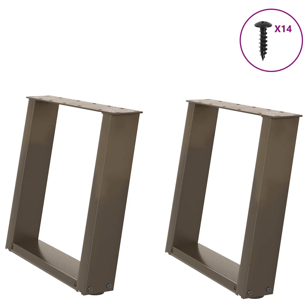 vidaXL Nogi do stolika kawowego w kształcie litery U 2 szt. Naturalna stal 50x(42-43) cm Stal