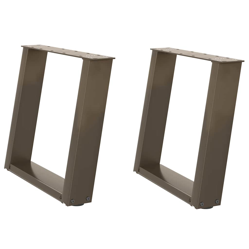 vidaXL Nogi do stolika kawowego w kształcie litery U 2 szt. Naturalna stal 50x(42-43) cm Stal