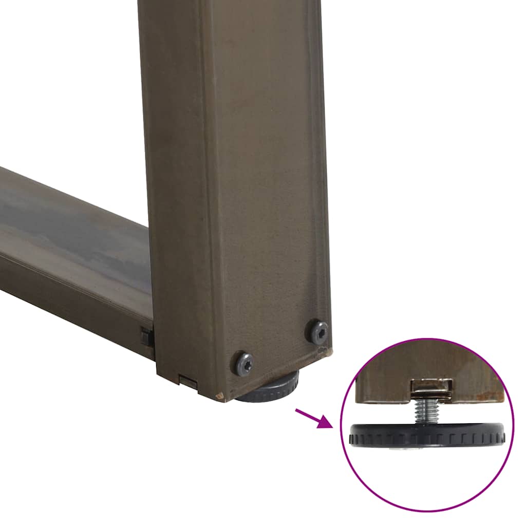 vidaXL Nogi do stolika kawowego w kształcie litery U 2 szt. Naturalna stal 50x(42-43) cm Stal