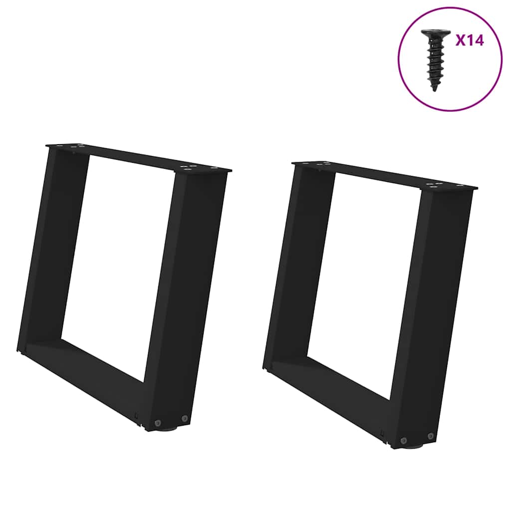 vidaXL Nogi do stolika kawowego w kształcie litery U 2 szt. Czarne 60x(42-43) cm Stal