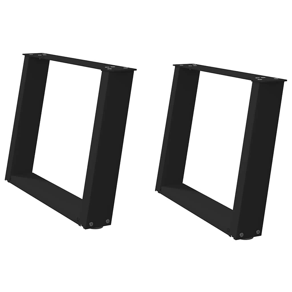 vidaXL Nogi do stolika kawowego w kształcie litery U 2 szt. Czarne 60x(42-43) cm Stal