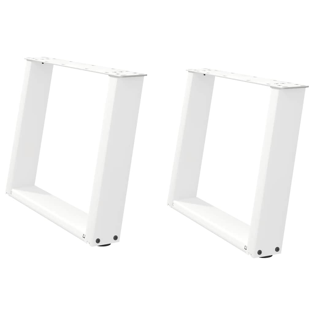 vidaXL Nogi do stolika kawowego w kształcie litery U 2 szt. Białe 60x(42-43) cm Stal