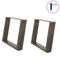 vidaXL Nogi do stolika kawowego w kształcie litery U 2 szt. Naturalna stal 60x(42-43) cm Stal