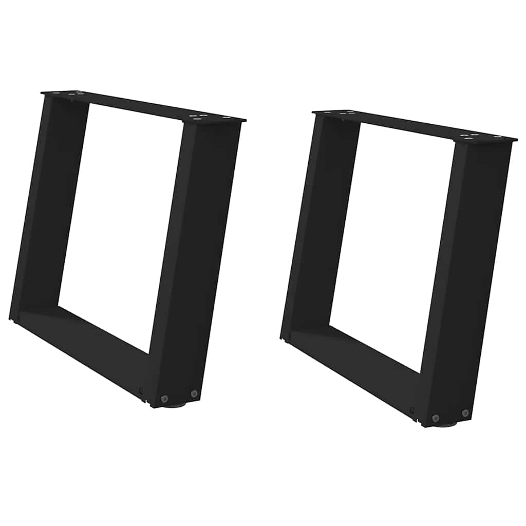 vidaXL Nogi do stolika kawowego w kształcie litery U 2 szt. Czarne 70x(42-43) cm Stal