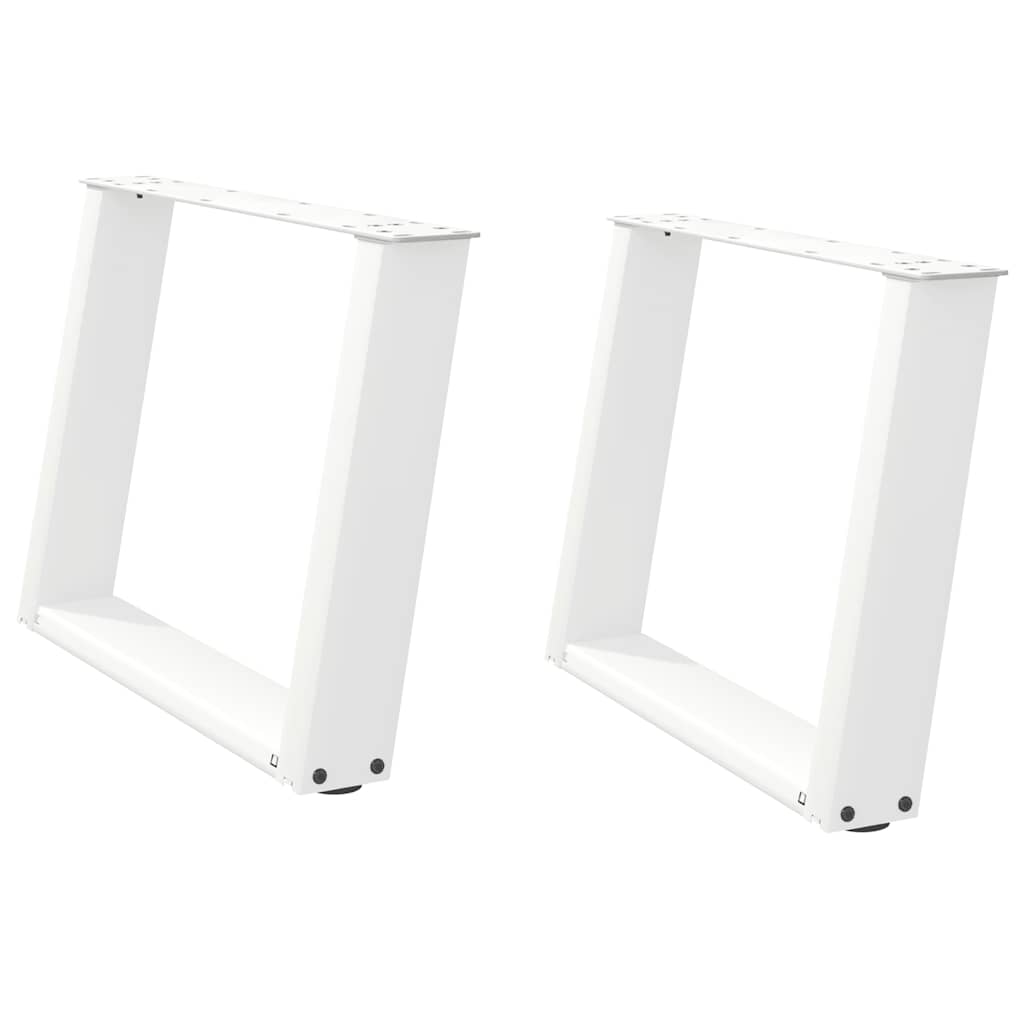 vidaXL Nogi do stolika kawowego w kształcie litery U 2 szt. Białe 70x(42-43) cm Stal