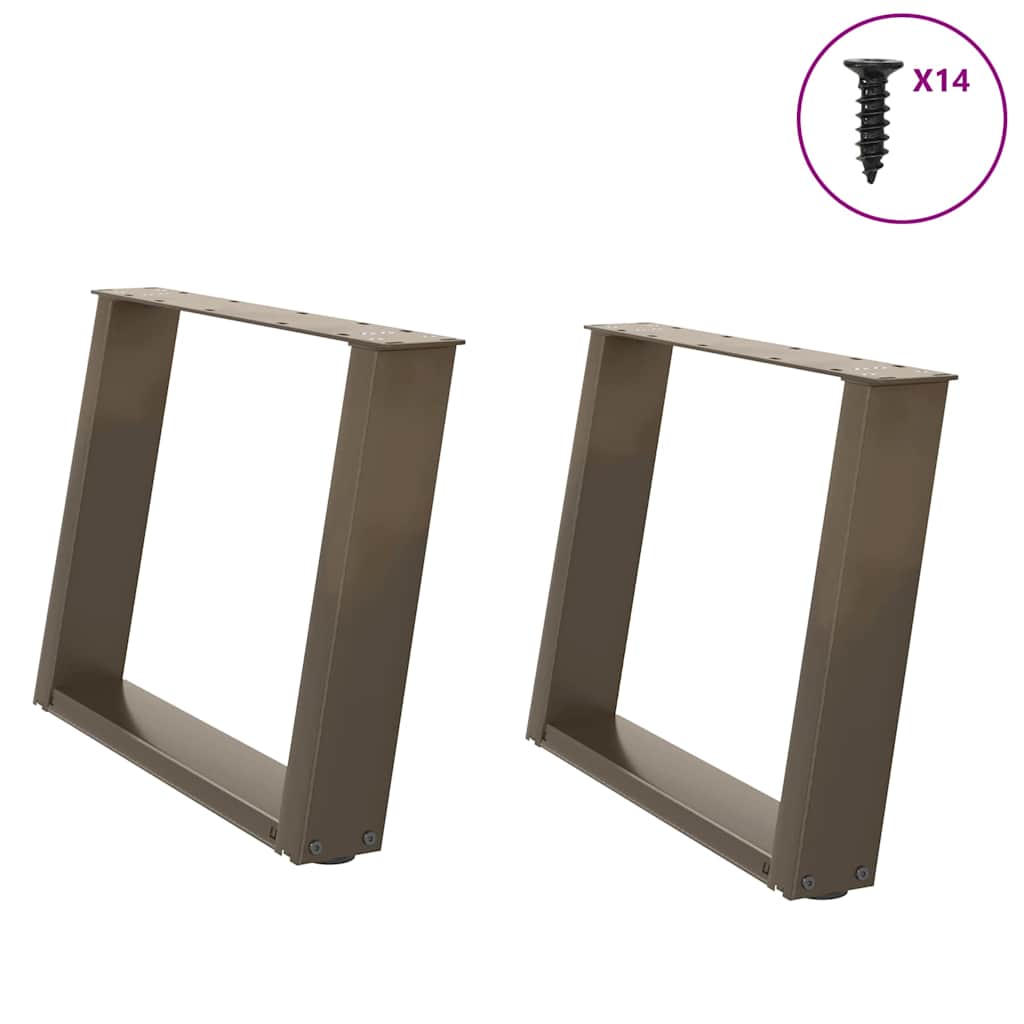 vidaXL Nogi do stolika kawowego w kształcie litery U 2 szt. Naturalna stal 70x(42-43) cm Stal