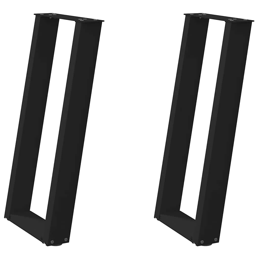 vidaXL Nogi do stołu konsolowego w kształcie litery U 2 szt. Czarne 28x(72-73) cm Stal