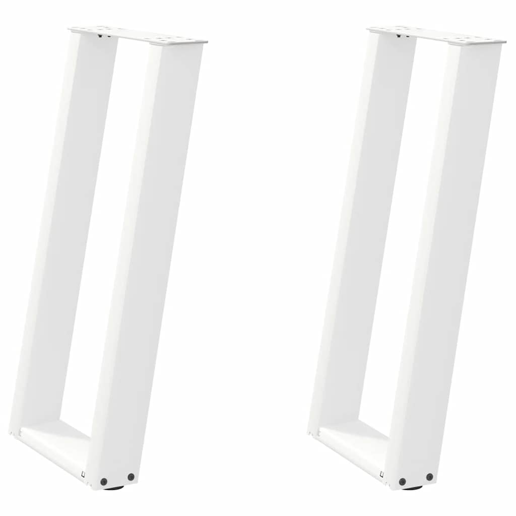 vidaXL Nogi do stołu konsolowego w kształcie litery U 2 szt. Białe 28x(72-73) cm Stal