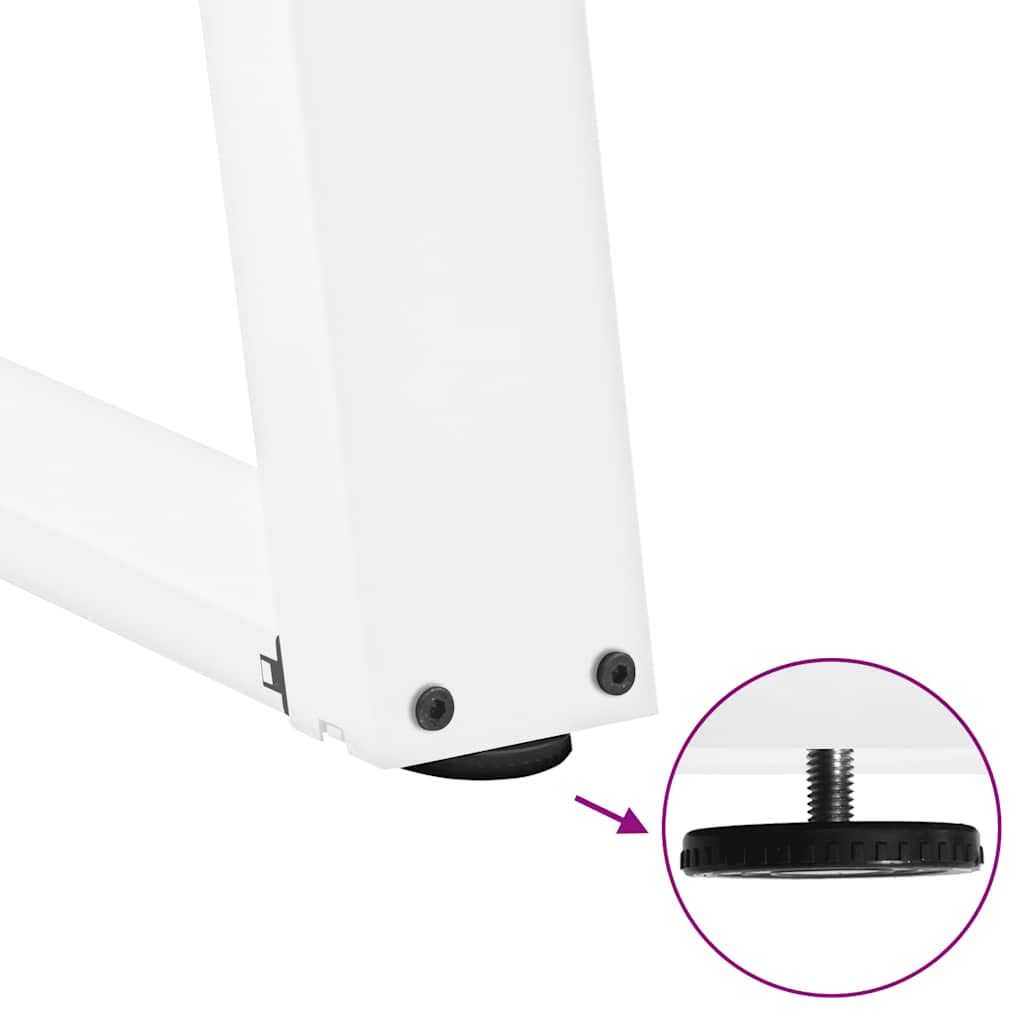 vidaXL Nogi do stołu konsolowego w kształcie litery U 2 szt. Białe 28x(72-73) cm Stal
