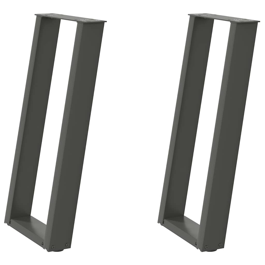 vidaXL Nogi do stołu konsolowego w kształcie litery U 2 szt. Antracyt 28x(72-73) cm Stal