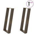 vidaXL Nogi do stołu konsolowego w kształcie litery U 2 szt. Naturalna stal 28x(72-73) cm Stal