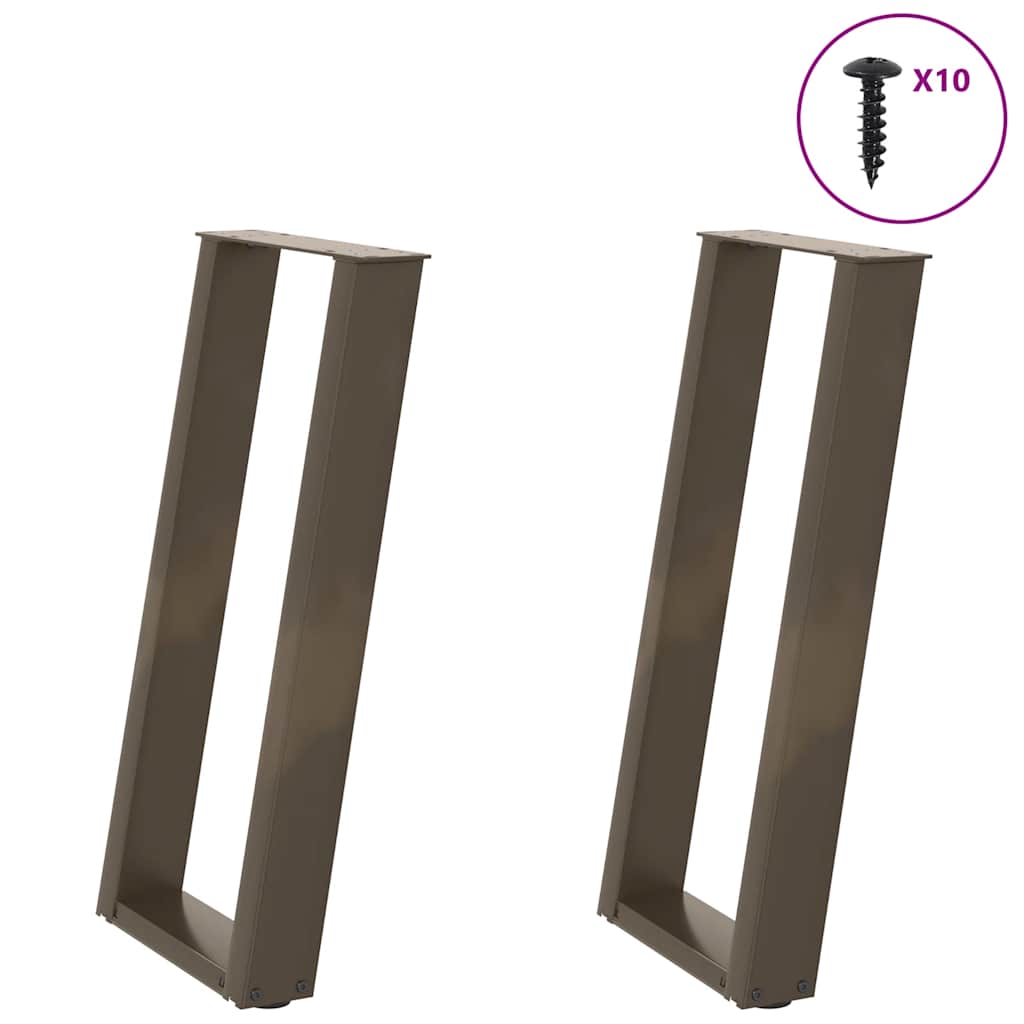 vidaXL Nogi do stołu konsolowego w kształcie litery U 2 szt. Naturalna stal 28x(72-73) cm Stal