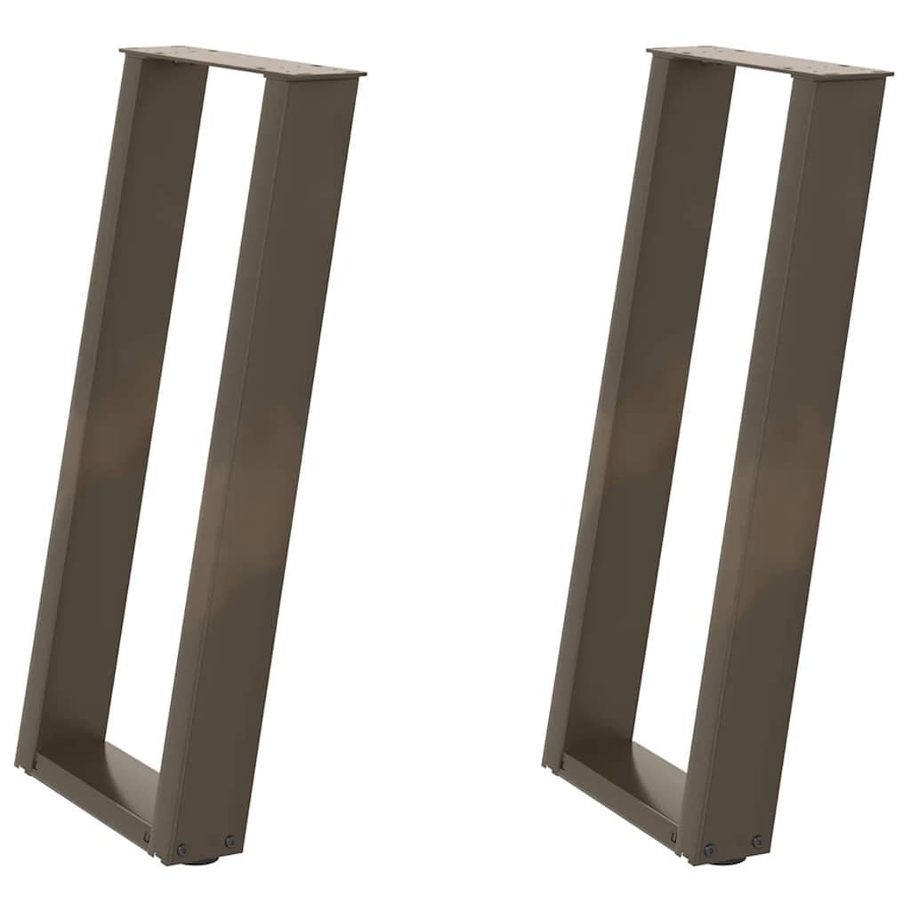 vidaXL Nogi do stołu konsolowego w kształcie litery U 2 szt. Naturalna stal 28x(72-73) cm Stal