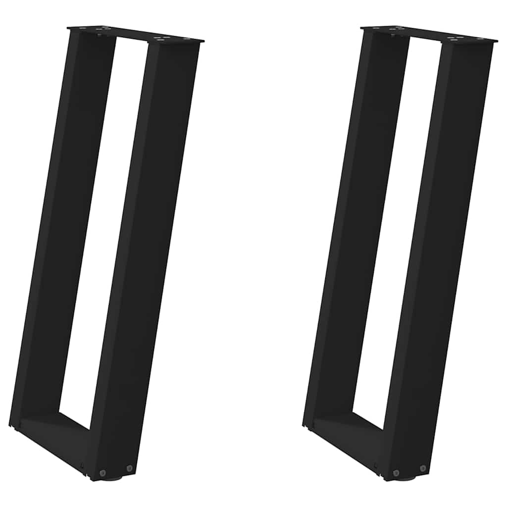 vidaXL Nogi do stołu konsolowego w kształcie litery U 2 szt. Czarne 38x(72-73) cm Stal
