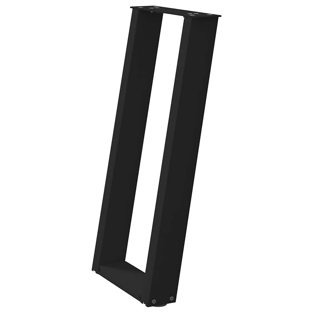 vidaXL Nogi do stołu konsolowego w kształcie litery U 2 szt. Czarne 38x(72-73) cm Stal