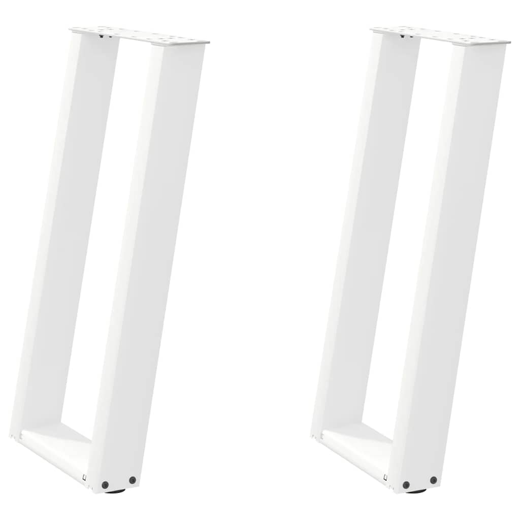 vidaXL Nogi do stołu konsolowego w kształcie litery U 2 szt. Białe 38x(72-73) cm Stal