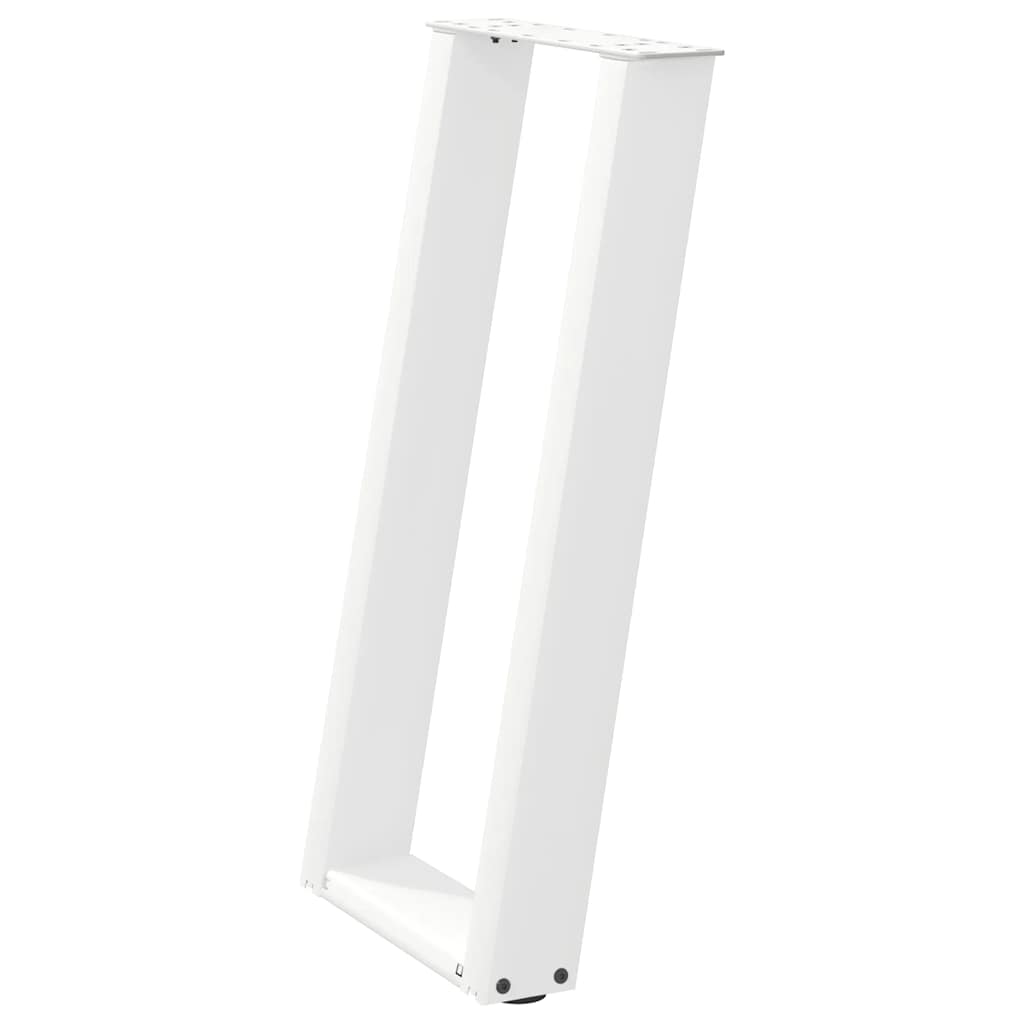 vidaXL Nogi do stołu konsolowego w kształcie litery U 2 szt. Białe 38x(72-73) cm Stal