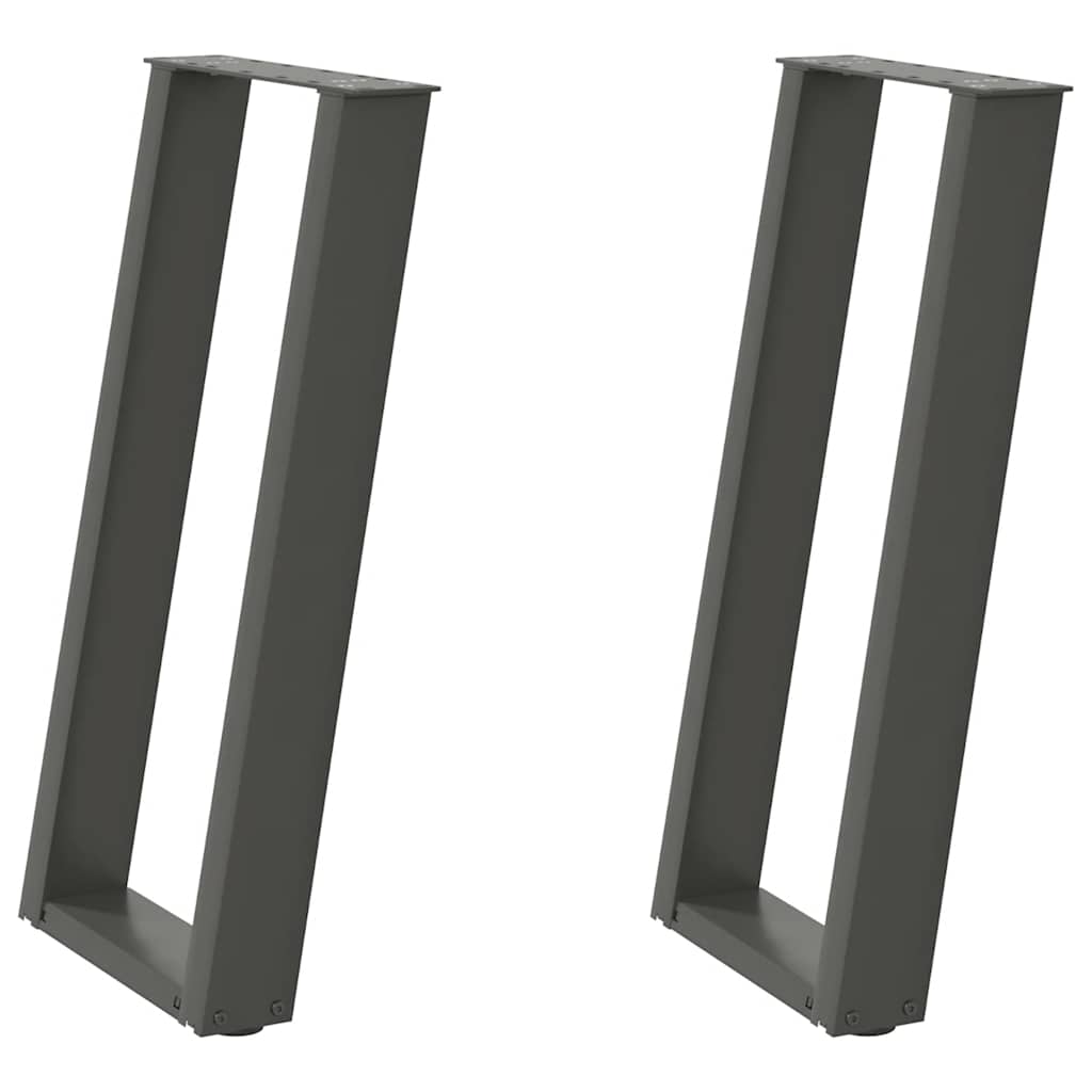 vidaXL Nogi do stołu konsolowego w kształcie litery U 2 szt. Antracyt 38x(72-73) cm Stal