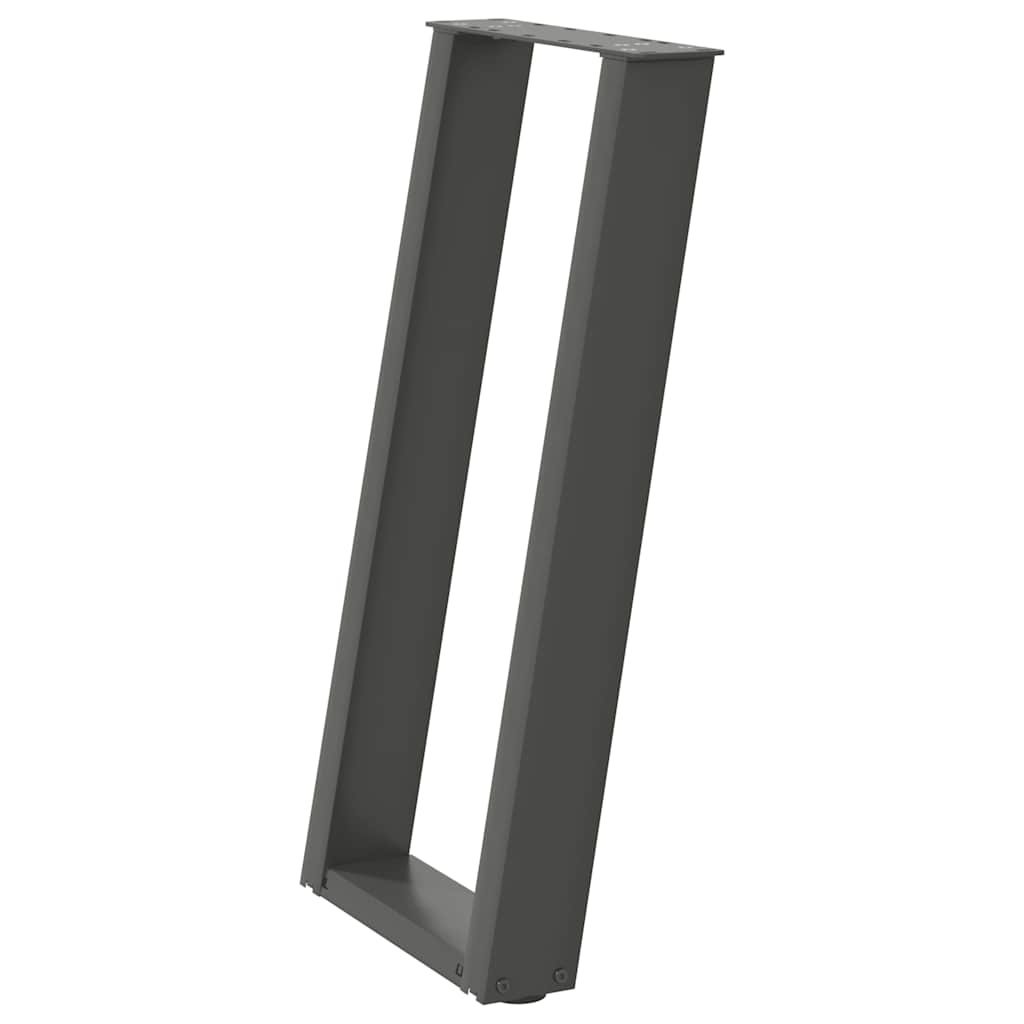 vidaXL Nogi do stołu konsolowego w kształcie litery U 2 szt. Antracyt 38x(72-73) cm Stal