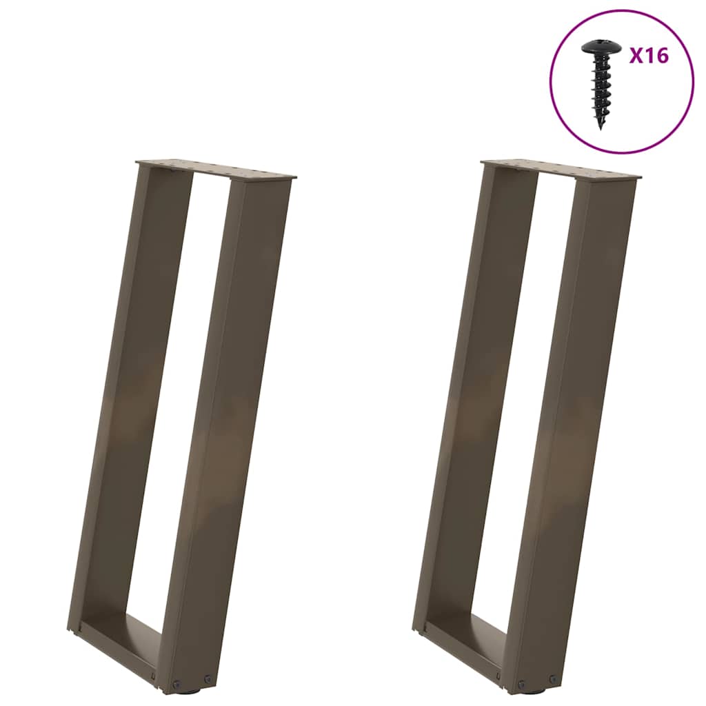 vidaXL Nogi do stołu konsolowego w kształcie litery U 2 szt. Naturalna stal 38x(72-73) cm Stal