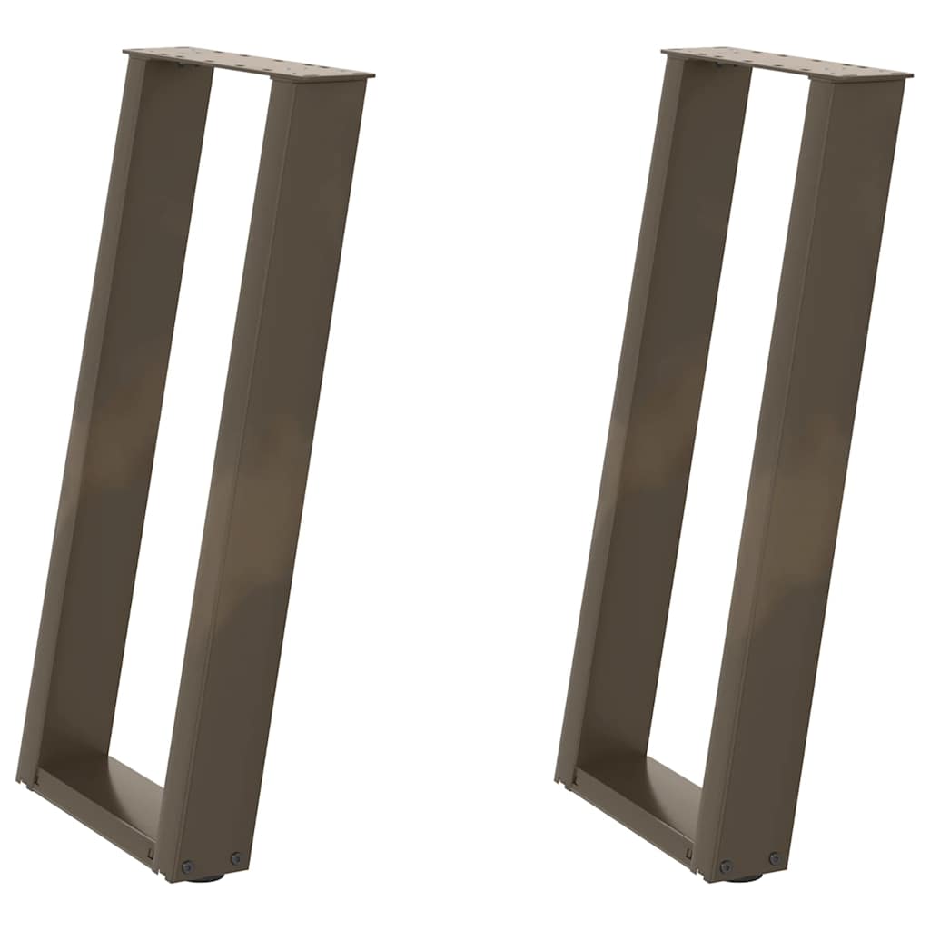 vidaXL Nogi do stołu konsolowego w kształcie litery U 2 szt. Naturalna stal 38x(72-73) cm Stal