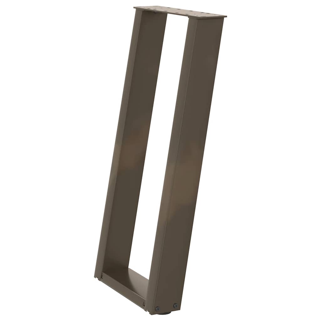 vidaXL Nogi do stołu konsolowego w kształcie litery U 2 szt. Naturalna stal 38x(72-73) cm Stal