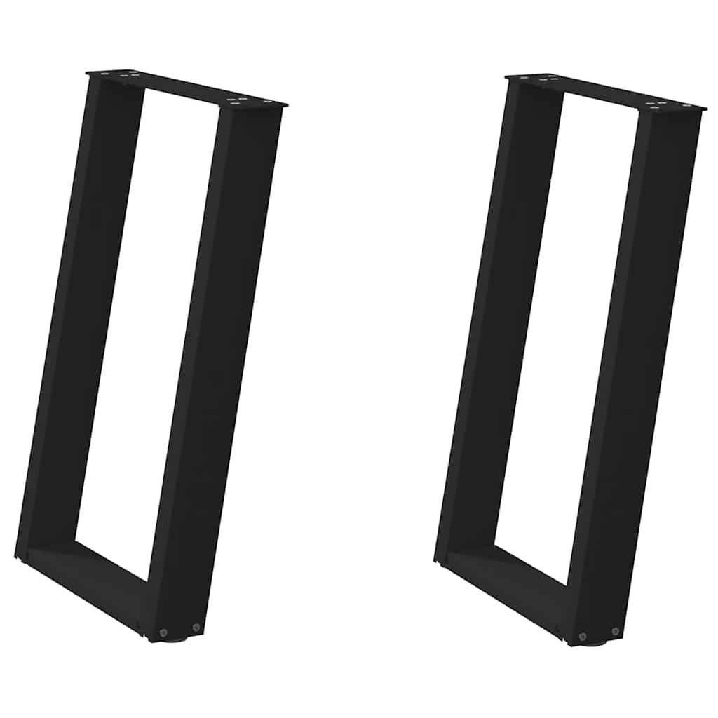 vidaXL Nogi do stołu jadalnego w kształcie litery U 2 szt. Czarne 50x(72-73) cm Stal