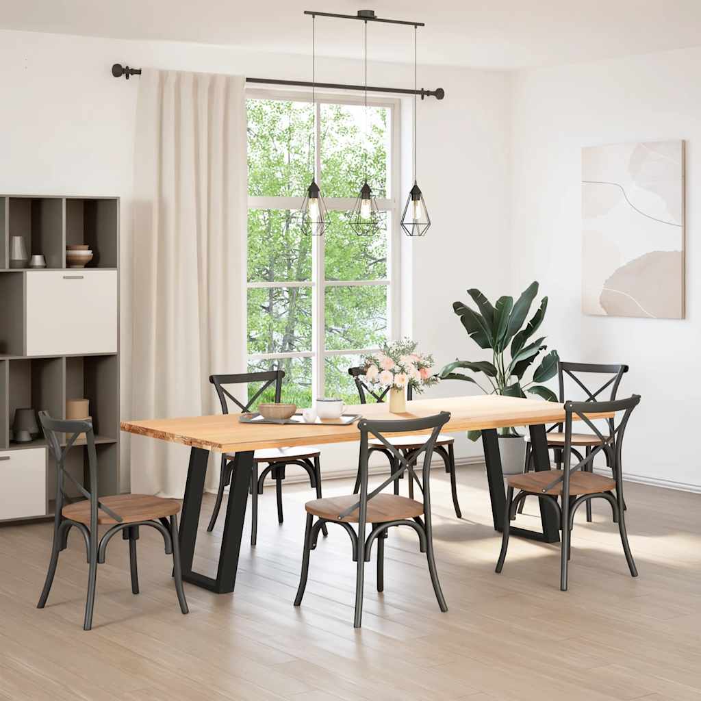 vidaXL Nogi do stołu jadalnego w kształcie litery U 2 szt. Czarne 50x(72-73) cm Stal