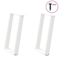 vidaXL Nogi do stołu jadalnego w kształcie litery U 2 szt. Białe 50x(72-73) cm Stal