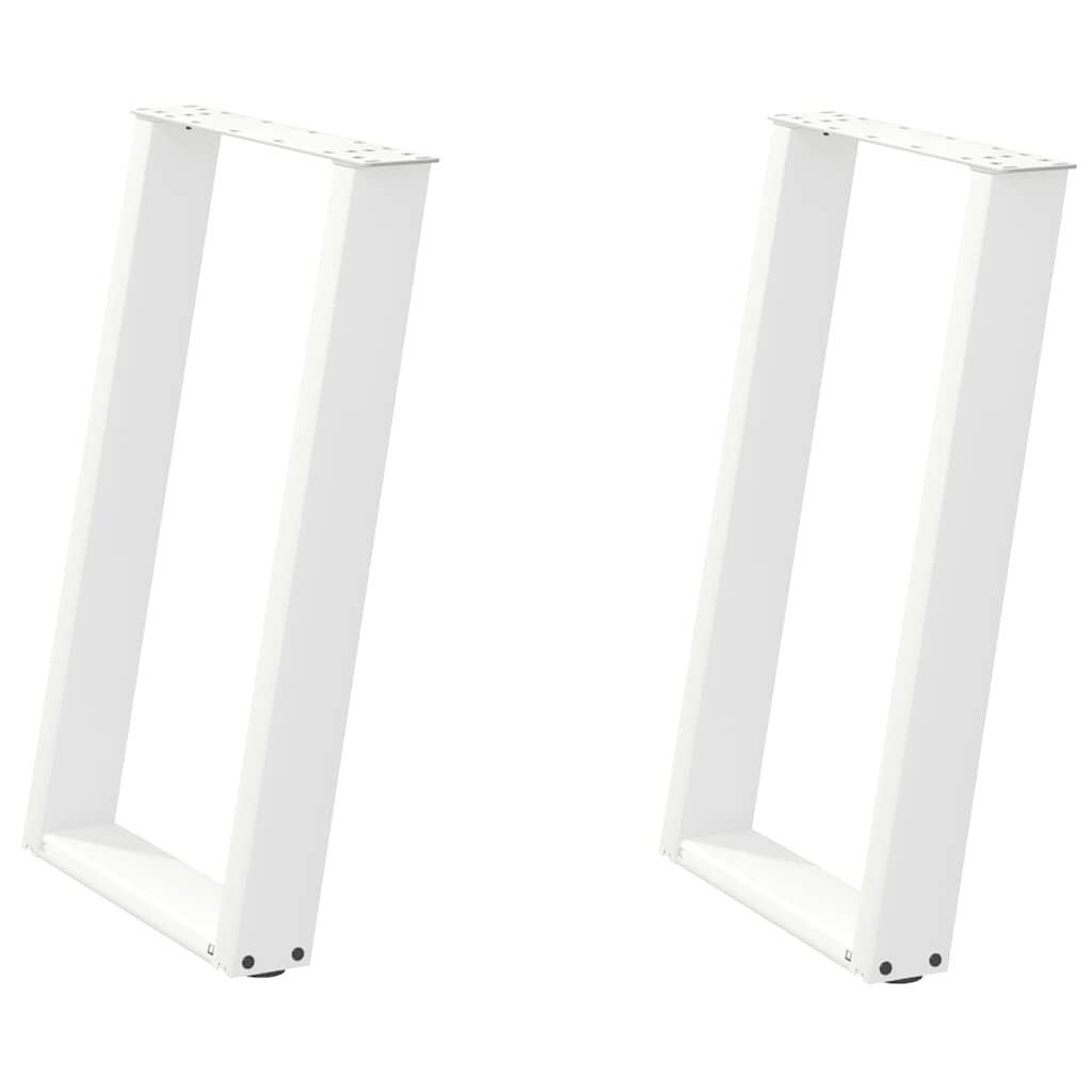 vidaXL Nogi do stołu jadalnego w kształcie litery U 2 szt. Białe 50x(72-73) cm Stal