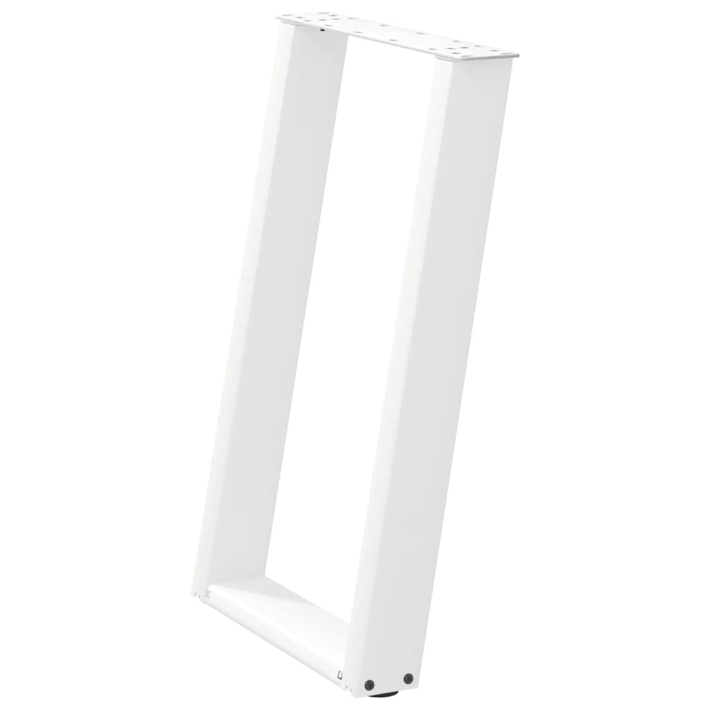 vidaXL Nogi do stołu jadalnego w kształcie litery U 2 szt. Białe 50x(72-73) cm Stal