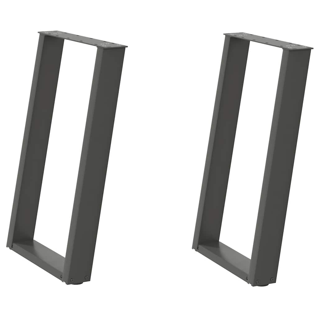 vidaXL Nogi do stołu jadalnego w kształcie litery U 2 szt. Antracyt 50x(72-73) cm Stal