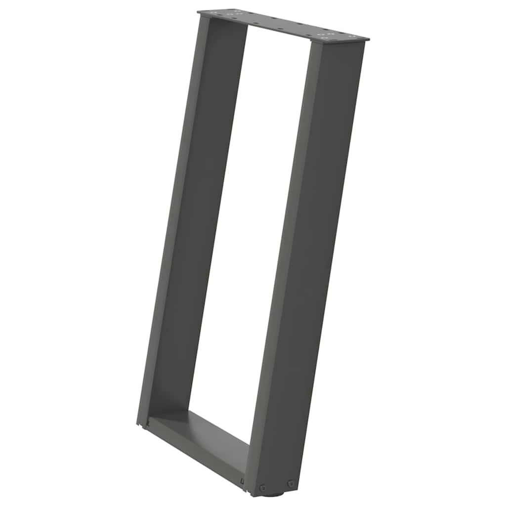 vidaXL Nogi do stołu jadalnego w kształcie litery U 2 szt. Antracyt 50x(72-73) cm Stal