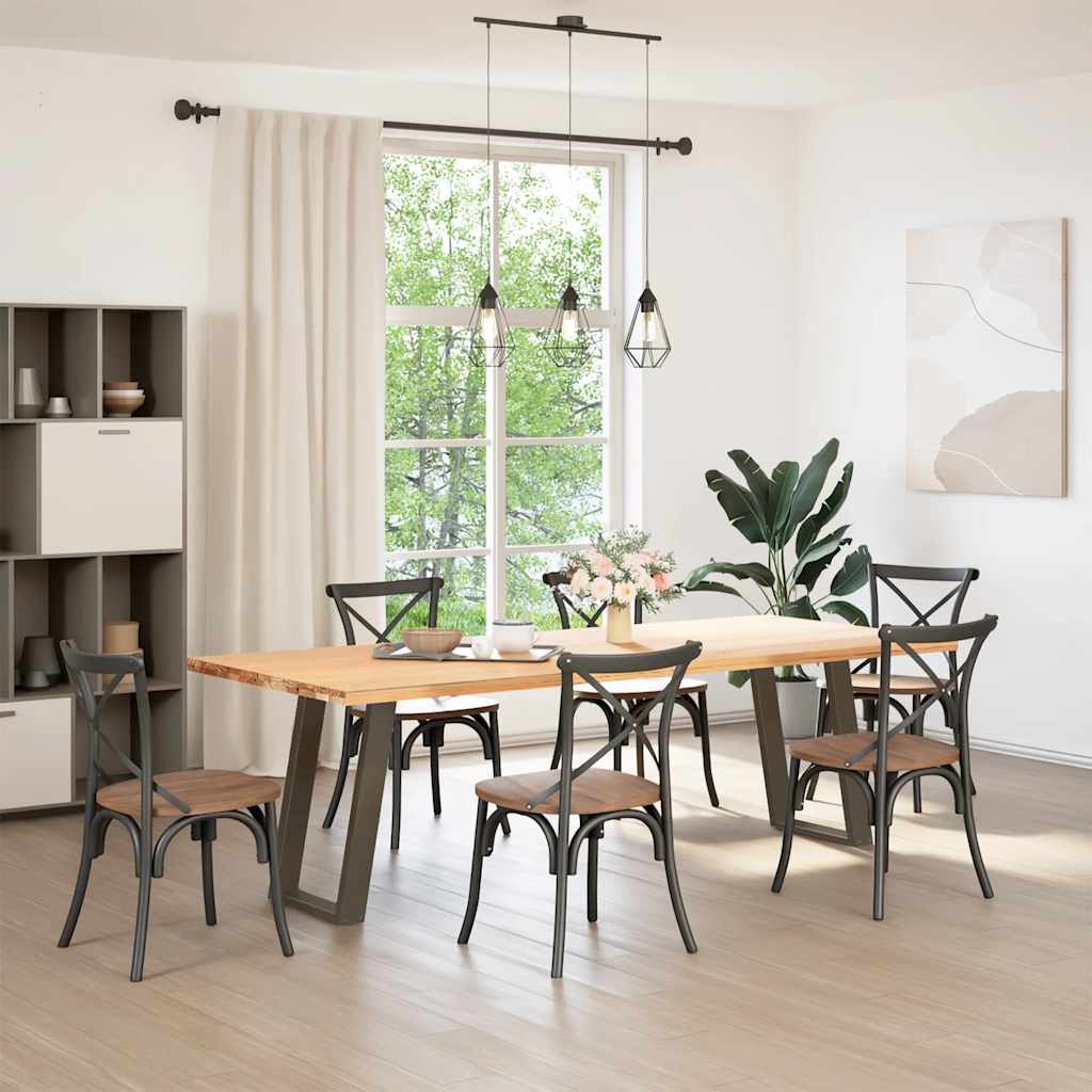 vidaXL Nogi do stołu jadalnego w kształcie litery U 2 szt. Naturalna stal 50x(72-73) cm Stal